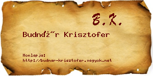 Budnár Krisztofer névjegykártya