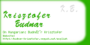 krisztofer budnar business card